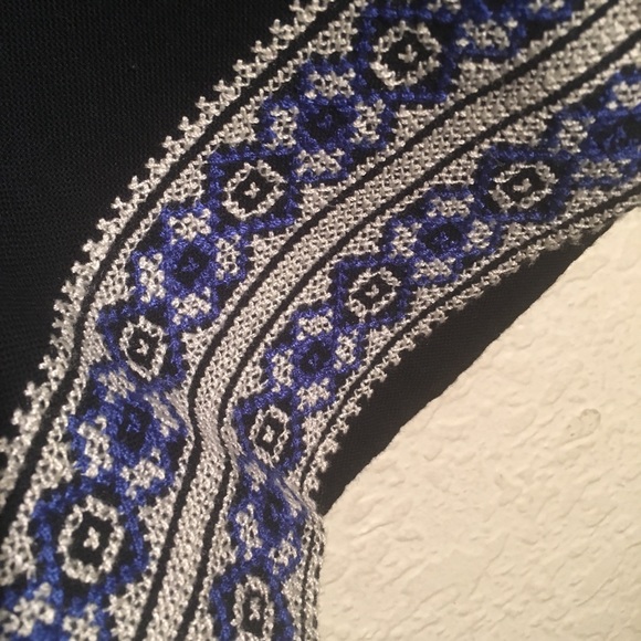 Madewell Black dress w/tassels+embroidery - size 2 - Picture 5 of 7